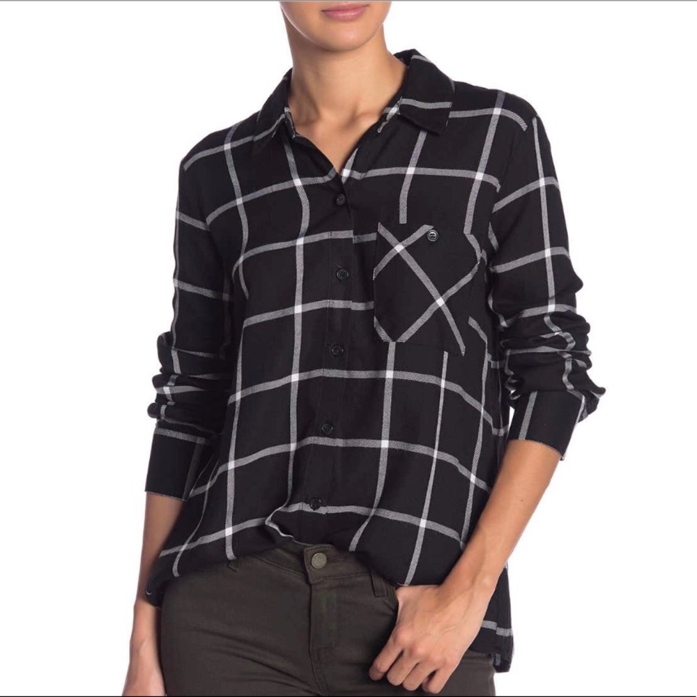 Socialite Plaid Long Sleeve Button Front Shirt